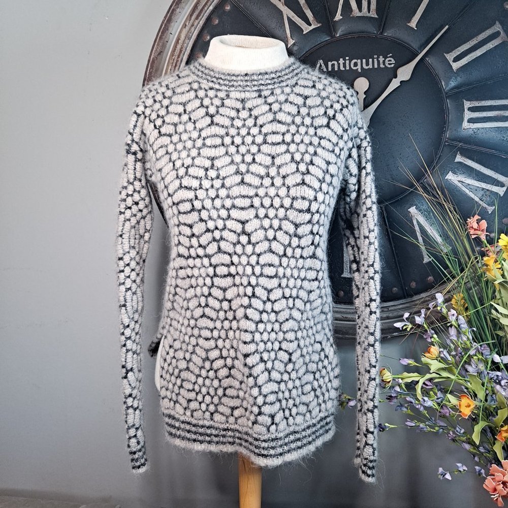 Skin XS S Super Soft Baby Alpaca Wool Sweater Gray